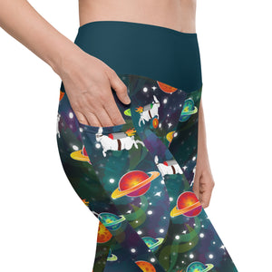 Galactic Bunny Leggings With Pockets