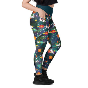 Open image in slideshow, Galactic Bunny Leggings With Pockets
