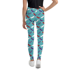 Two Whales Walk Into a Juice Bar Youth Leggings