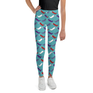Open image in slideshow, Two Whales Walk Into a Juice Bar Youth Leggings
