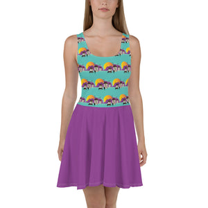 Open image in slideshow, Windmill Warrior Cool Contrast Skater Dress

