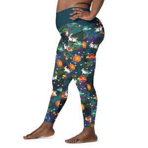 Galactic Bunny Leggings With Pockets