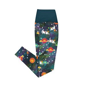 Galactic Bunny Leggings With Pockets